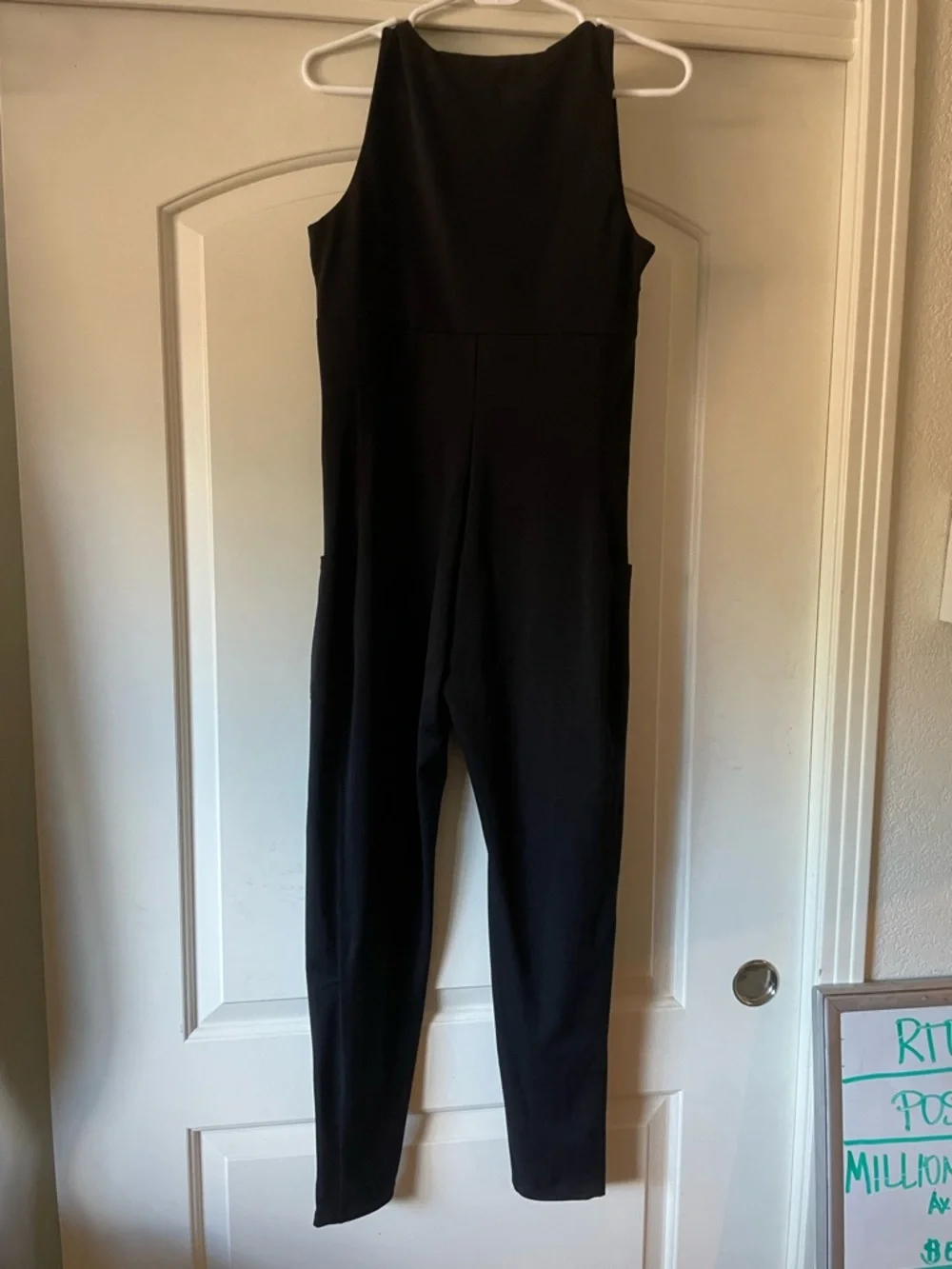 Slim Black Women's Skinny Jumpsuit with Tank Top - Picture 4 of 4